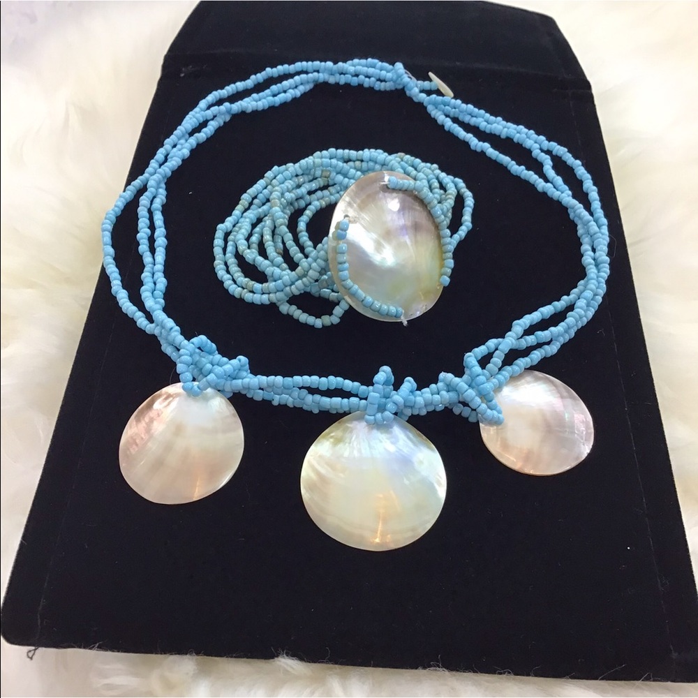 Shells & Beaded Necklace & Bracelet